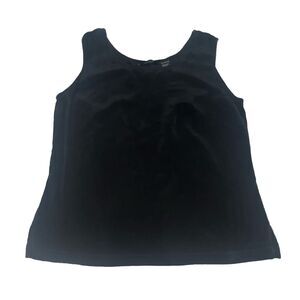 Mel & Lisa 100% Silk Black Tank Tops W Darts Medium